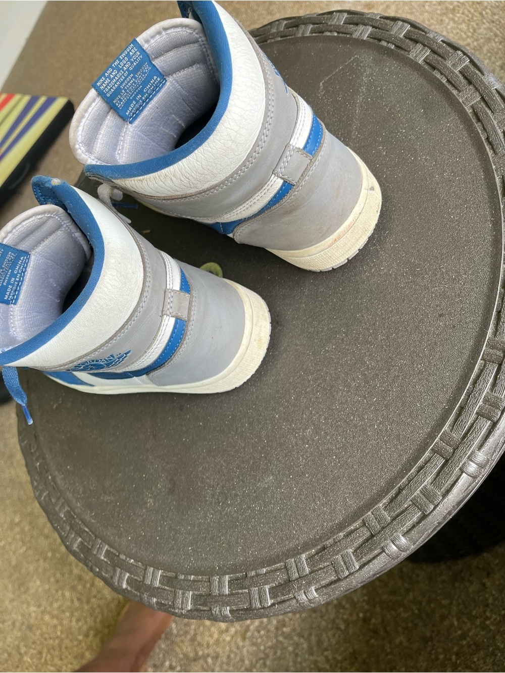 Nike Air Jordan 1 High Top Sneakers - Blue & White - Picture 3 of 5